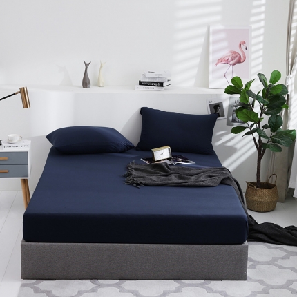 小米笠 2019新款针织天竺棉床笠床罩 丈青