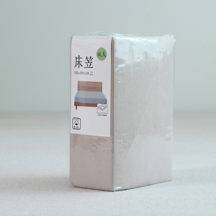 91家纺网 家纺一手货源 找家纺 小米笠 2019新款针织天竺棉床笠床罩 米色