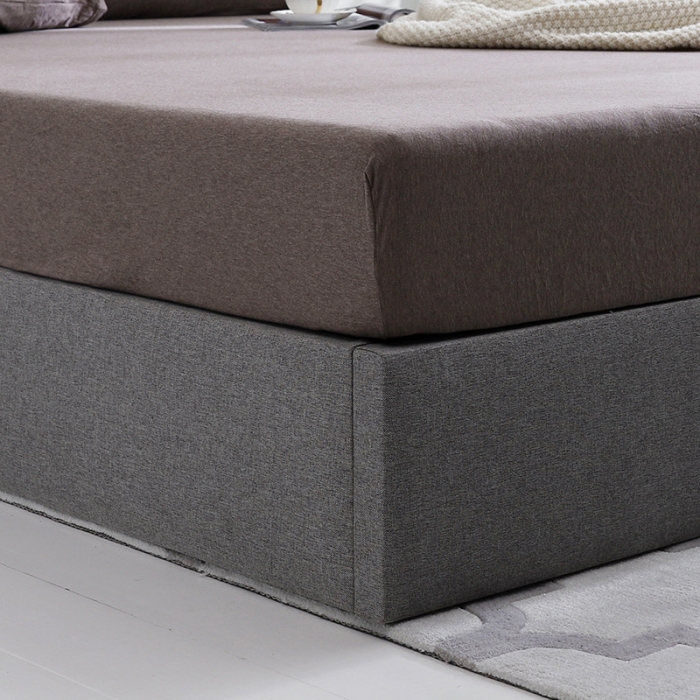 91家纺网 家纺一手货源 找家纺 小米笠 2019新款针织天竺棉床笠床罩 深咖