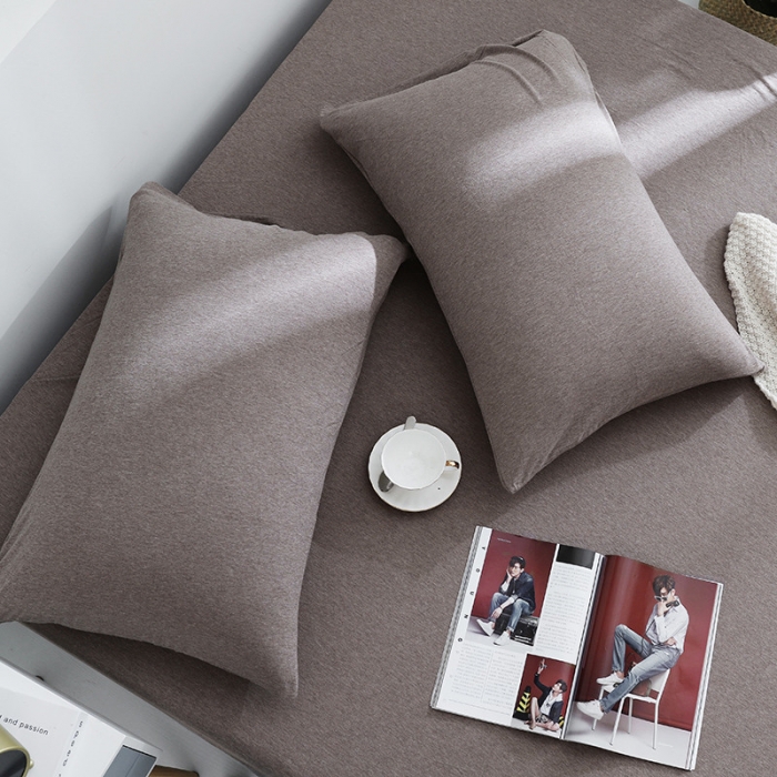 91家纺网 家纺一手货源 找家纺 小米笠 2019新款针织天竺棉床笠床罩 深咖