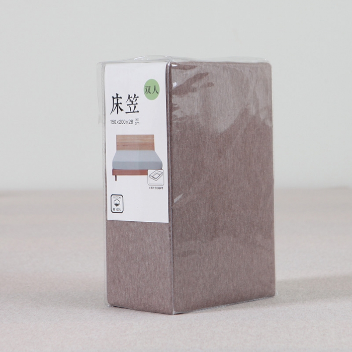 91家纺网 家纺一手货源 找家纺 小米笠 2019新款针织天竺棉床笠床罩 深咖