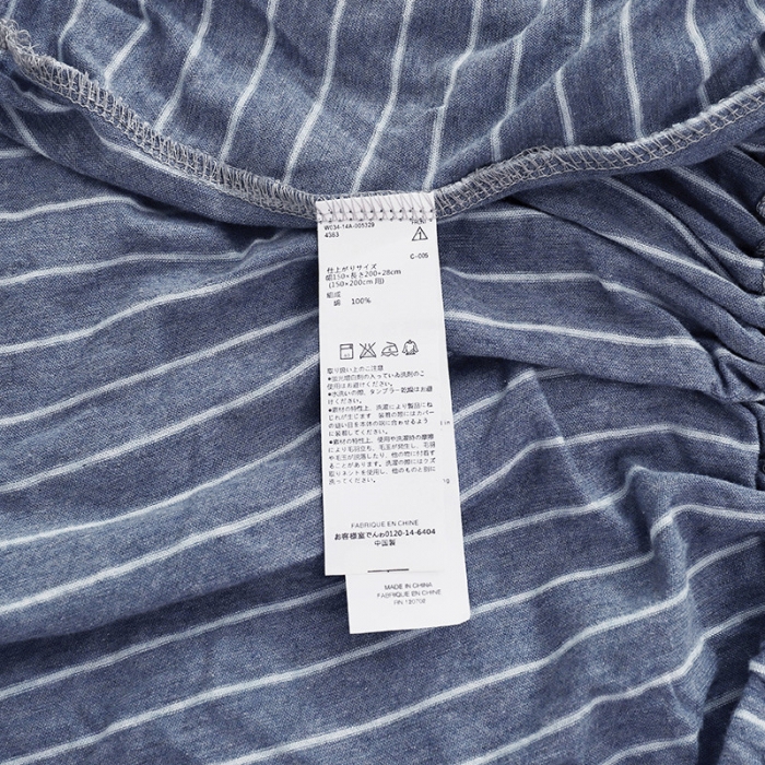 91家纺网 家纺一手货源 找家纺 小米笠 2019新款针织天竺棉床笠床罩 牛仔兰细条