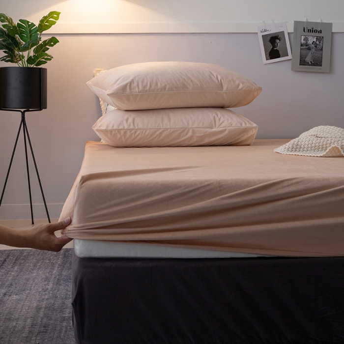 91家纺网 家纺一手货源 找家纺 小米笠 2019新款宝宝绒床笠床罩 肤色