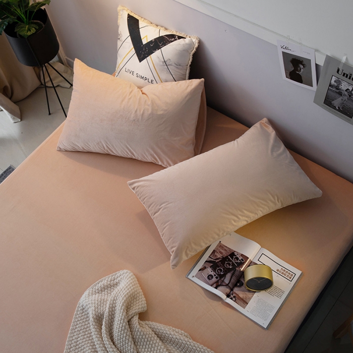 91家纺网 家纺一手货源 找家纺 小米笠 2019新款宝宝绒床笠床罩 肤色