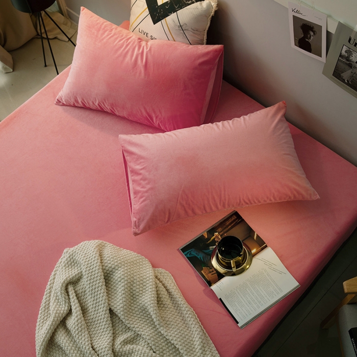 91家纺网 家纺一手货源 找家纺 小米笠 2019新款宝宝绒床笠床罩 西瓜红