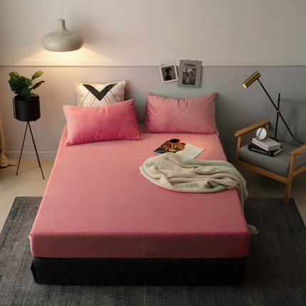 小米笠 2019新款宝宝绒床笠床罩 西瓜红