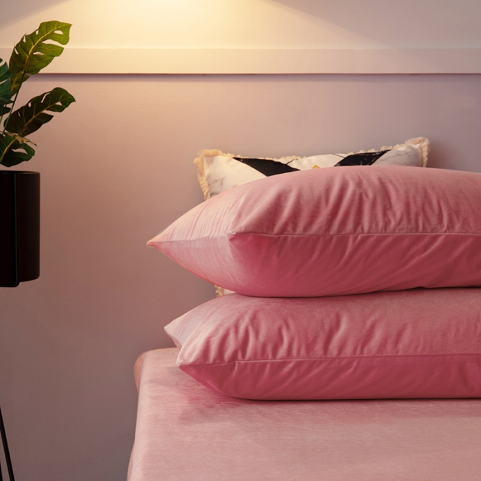 91家纺网 家纺一手货源 找家纺 小米笠 2019新款宝宝绒床笠床罩 西瓜红