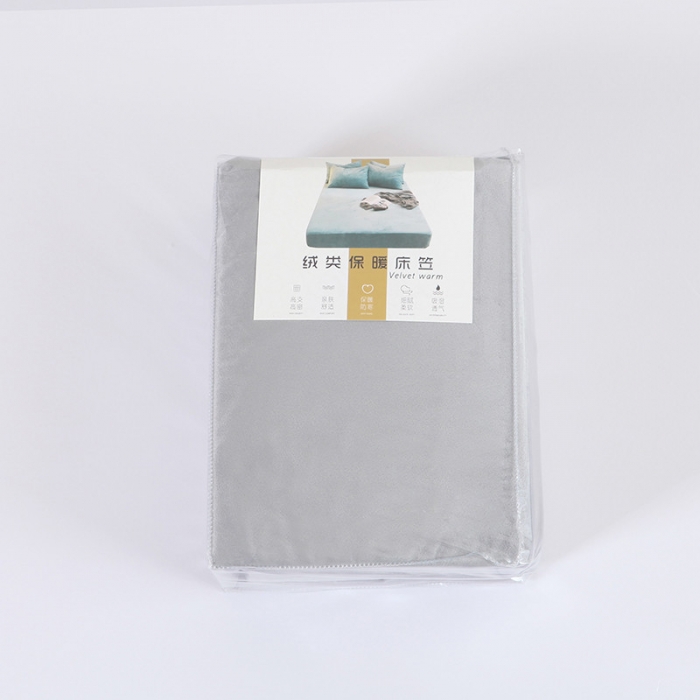 91家纺网 家纺一手货源 找家纺 小米笠 2019新款宝宝绒床笠床罩 银灰