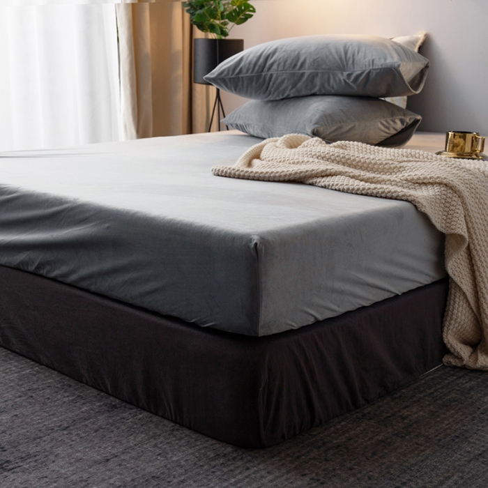 91家纺网 家纺一手货源 找家纺 小米笠 2019新款宝宝绒床笠床罩 银灰