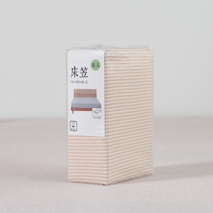 91家纺网 家纺一手货源 找家纺 小米笠 2019新款针织天竺棉床笠床罩 中棉细条