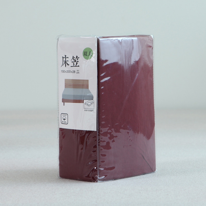 91家纺网 家纺一手货源 找家纺 小米笠 2019新款针织天竺棉床笠床罩 染色酒红