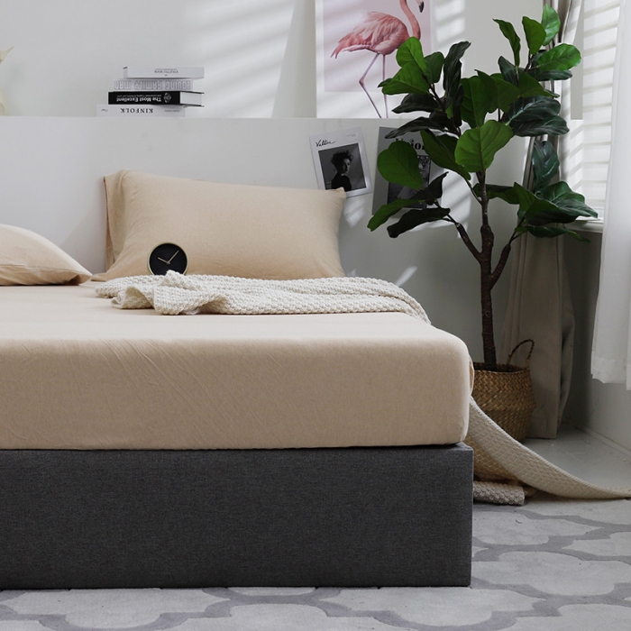 91家纺网 家纺一手货源 找家纺 小米笠 2019新款针织天竺棉床笠床罩 中棉