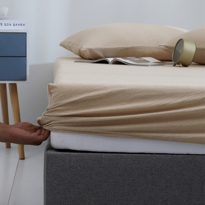 91家纺网 家纺一手货源 找家纺 小米笠 2019新款针织天竺棉床笠床罩 中棉