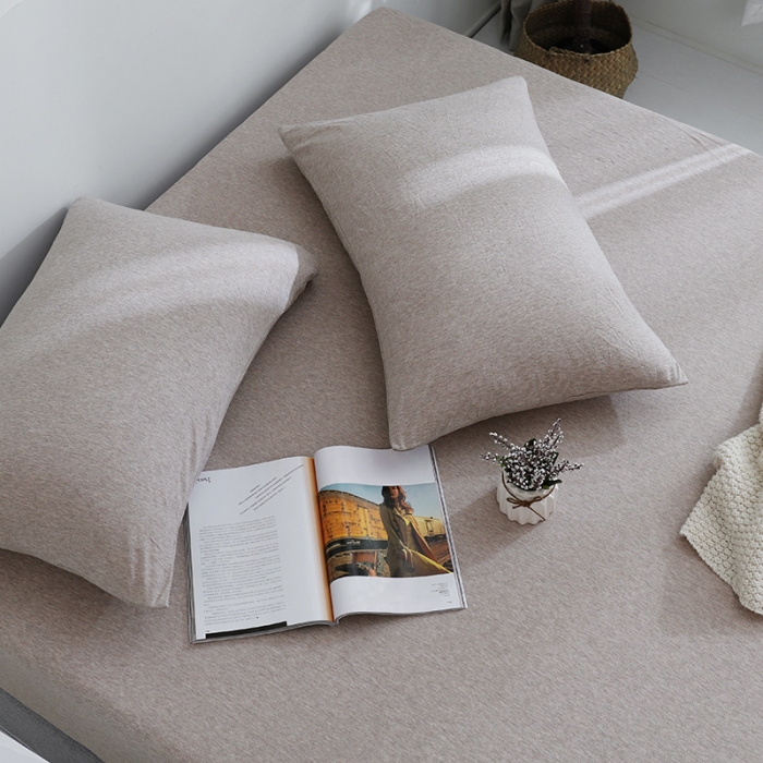 91家纺网 家纺一手货源 找家纺 小米笠 2019新款针织天竺棉床笠床罩 中咖