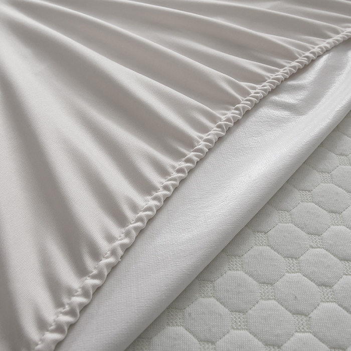 91家纺网 家纺一手货源 找家纺 小米笠 2019新款全棉条纹毛巾布防水床笠床罩 条纹白