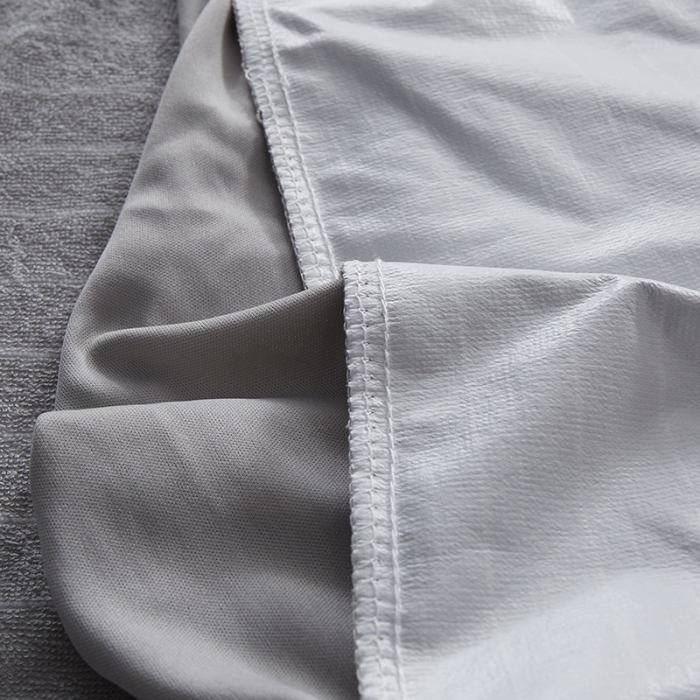 91家纺网 家纺一手货源 找家纺 小米笠 2019新款全棉条纹毛巾布防水床笠床罩 条纹灰