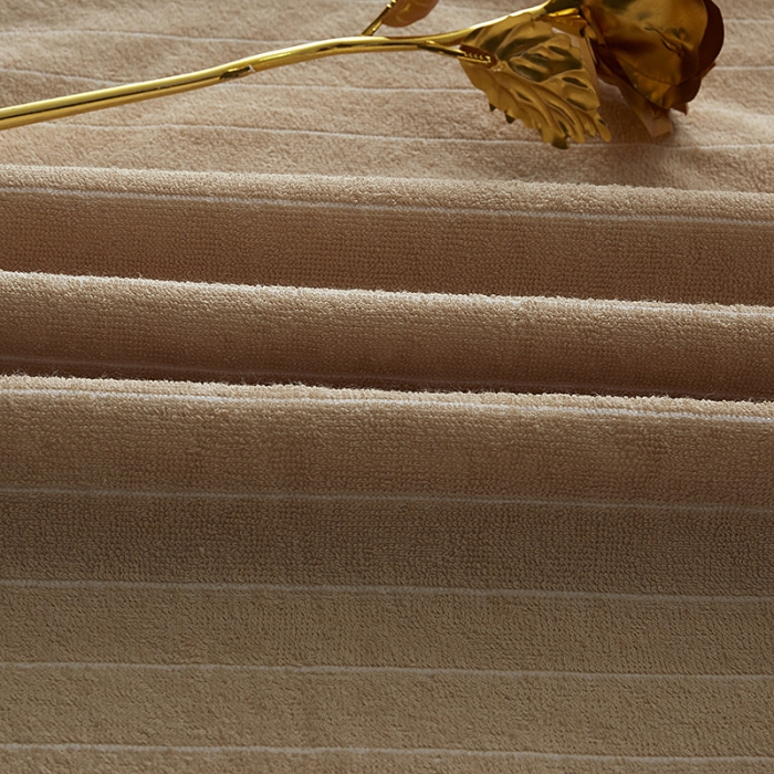 91家纺网 家纺一手货源 找家纺 小米笠 2019新款全棉条纹毛巾布防水床笠床罩 条纹咖