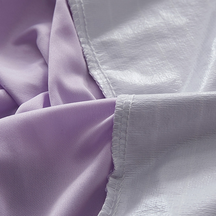 91家纺网 家纺一手货源 找家纺 小米笠 2019新款全棉条纹毛巾布防水床笠床罩 条纹紫