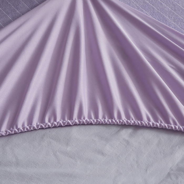 91家纺网 家纺一手货源 找家纺 小米笠 2019新款全棉条纹毛巾布防水床笠床罩 条纹紫