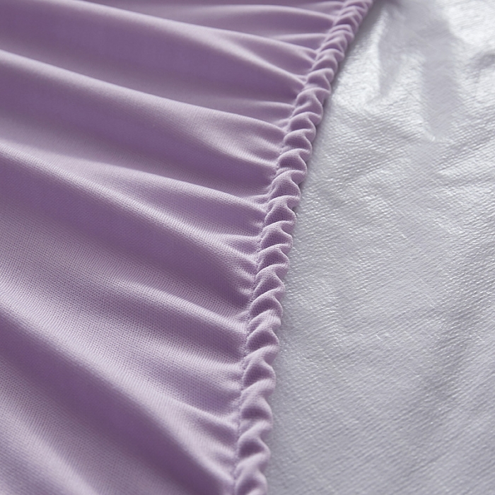 91家纺网 家纺一手货源 找家纺 小米笠 2019新款全棉条纹毛巾布防水床笠床罩 条纹紫