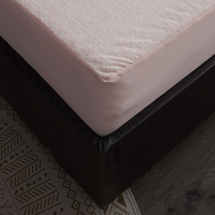 91家纺网 家纺一手货源 找家纺 小米笠 2019新款全棉条纹毛巾布防水床笠床罩 条纹玉