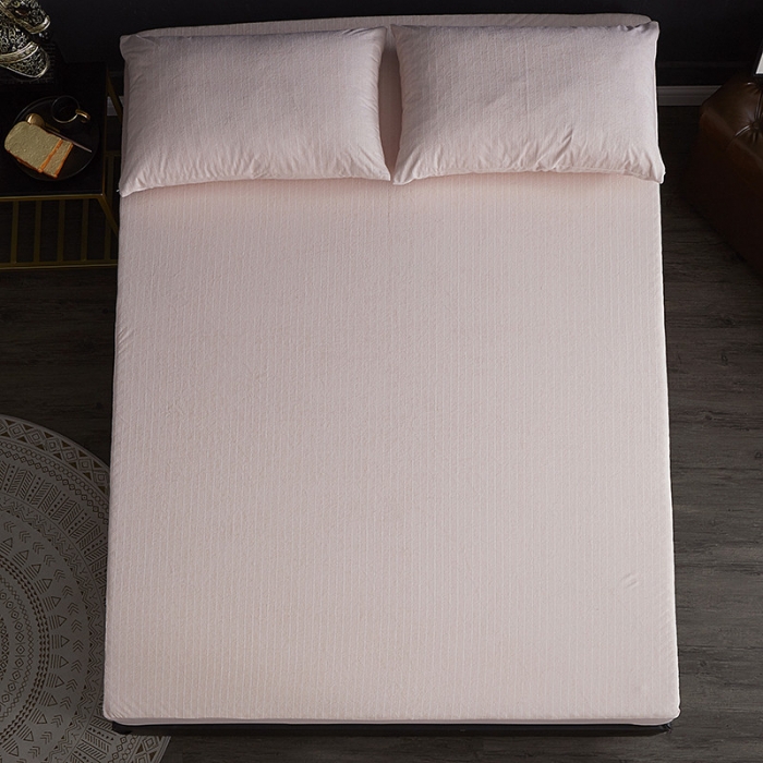 91家纺网 家纺一手货源 找家纺 小米笠 2019新款全棉条纹毛巾布防水床笠床罩 条纹玉