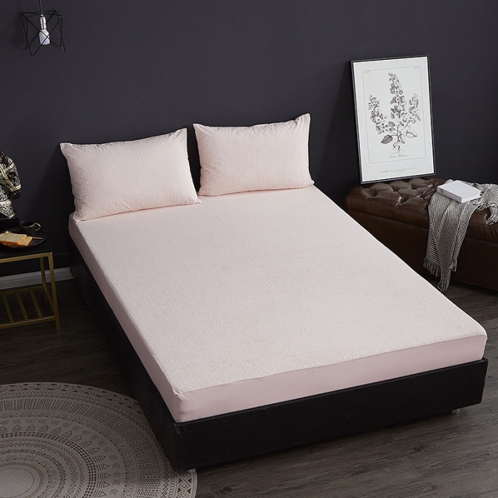 91家纺网 家纺一手货源 找家纺 小米笠 2019新款全棉条纹毛巾布防水床笠床罩 条纹玉