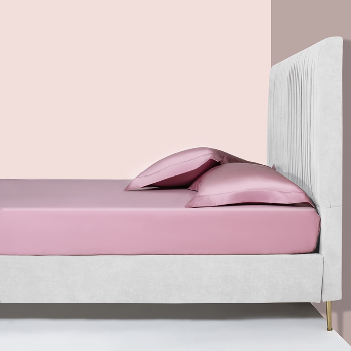 91家纺网 家纺一手货源 找家纺 小米笠 2021新款60支长绒棉纯色床笠三件套床盖床单可定制四季款 黛雅粉