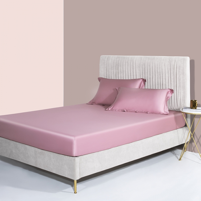 91家纺网 家纺一手货源 找家纺 小米笠 2021新款60支长绒棉纯色床笠三件套床盖床单可定制四季款 黛雅粉