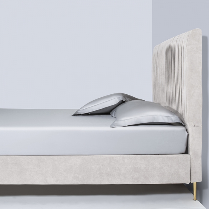 91家纺网 家纺一手货源 找家纺 小米笠 2021新款60支长绒棉纯色床笠三件套床盖床单可定制四季款 天云灰