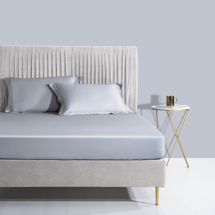 91家纺网 家纺一手货源 找家纺 小米笠 2021新款60支长绒棉纯色床笠三件套床盖床单可定制四季款 天云灰