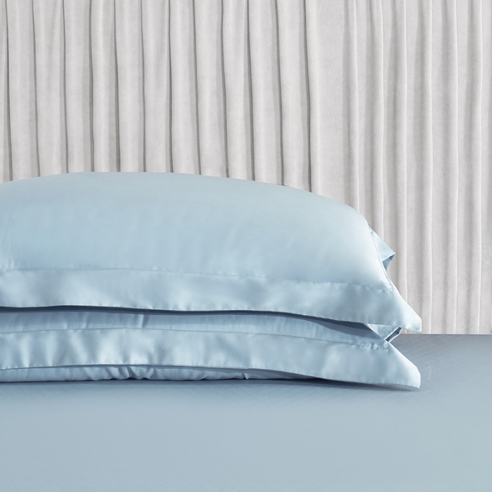 91家纺网 家纺一手货源 找家纺 小米笠 2021新款60支长绒棉纯色床笠三件套床盖床单可定制四季款 空间蓝