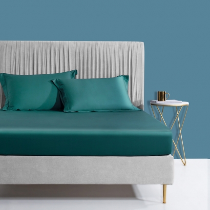 小米笠 2021新款60支长绒棉纯色床笠三件套床盖床单可定制四季款 松柏绿