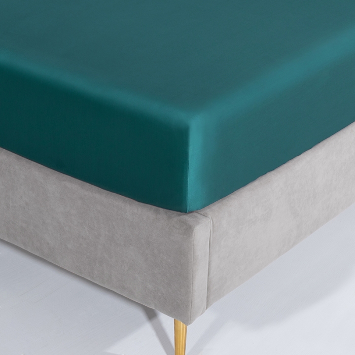 91家纺网 家纺一手货源 找家纺 小米笠 2021新款60支长绒棉纯色床笠三件套床盖床单可定制四季款 松柏绿