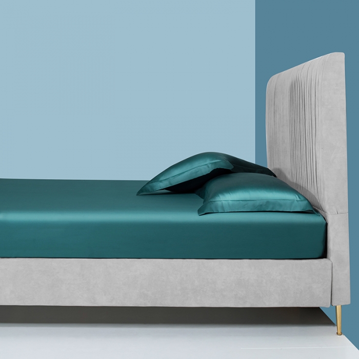 91家纺网 家纺一手货源 找家纺 小米笠 2021新款60支长绒棉纯色床笠三件套床盖床单可定制四季款 松柏绿