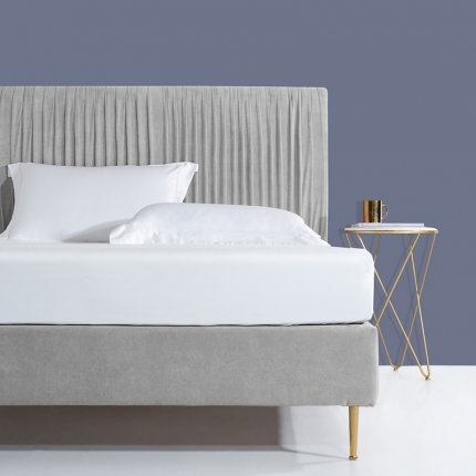 小米笠 2021新款60支长绒棉纯色床笠三件套床盖床单可定制四季款 珍珠白