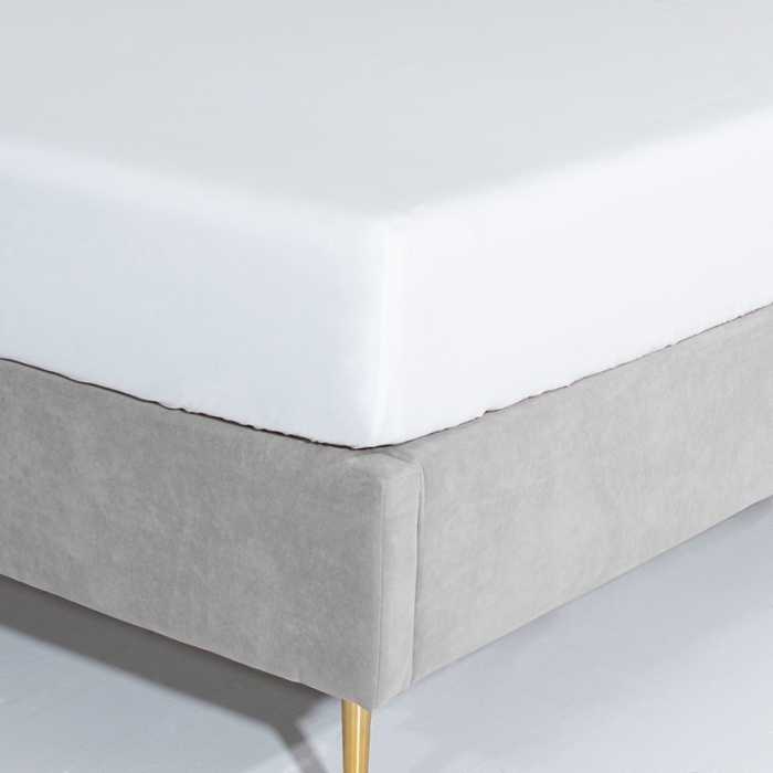 91家纺网 家纺一手货源 找家纺 小米笠 2021新款60支长绒棉纯色床笠三件套床盖床单可定制四季款 珍珠白