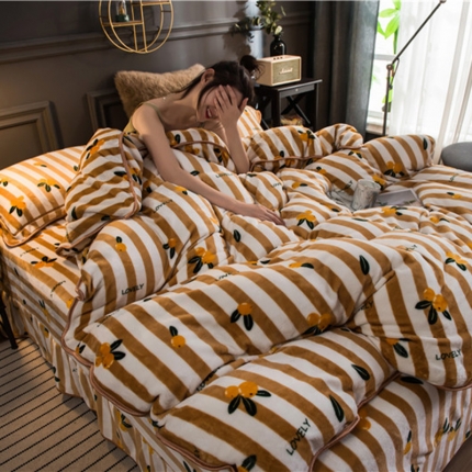 91家纺网 家纺一手货源 找家纺 （总）佳梦达2023款牛奶绒包边吊边工艺款四件套亏本处理