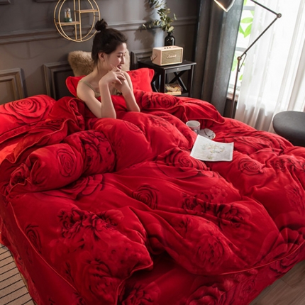 91家纺网 家纺一手货源 找家纺 （总1）佳梦达2023款牛奶绒包边吊边工艺款四件套亏本处理