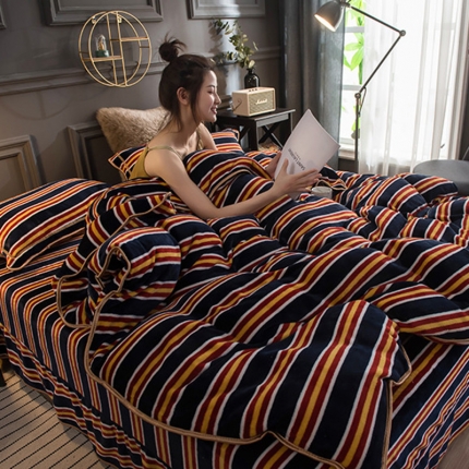 91家纺网 家纺一手货源 找家纺 （总1）佳梦达2023款牛奶绒包边吊边工艺款四件套亏本处理