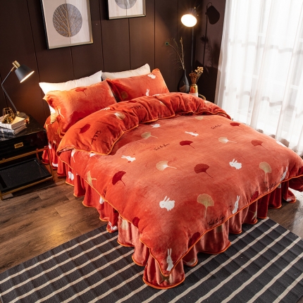 91家纺网 家纺一手货源 找家纺 （总）佳梦达2023款牛奶绒包边吊边工艺款四件套亏本处理