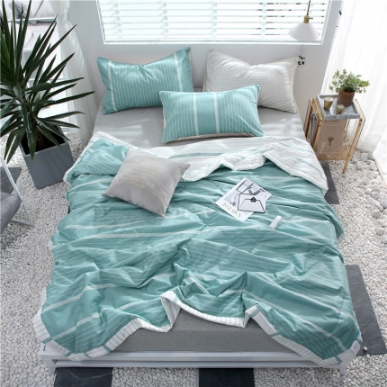 头等舱 2019全棉13372北欧夏被 谷色绿