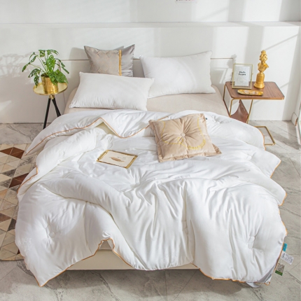 91家纺网 家纺一手货源 找家纺 头等舱 2019蚕蛹蛋白提花冬被 牛奶白