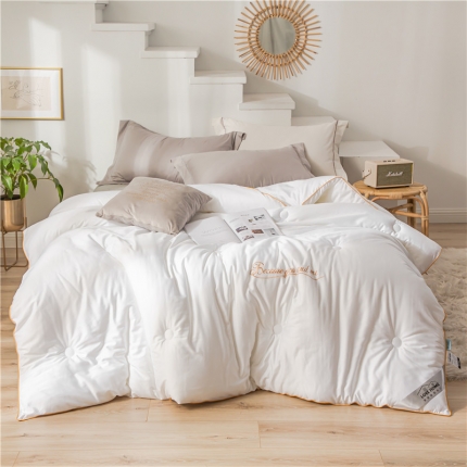 91家纺网 家纺一手货源 找家纺 （总）头等舱 2019天丝棉纯色绣花冬被