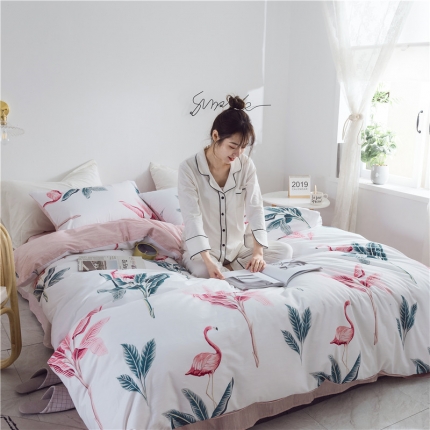 91家纺网 家纺一手货源 找家纺 （总）艾佳 全棉13372春夏简约爆款四件套床单款