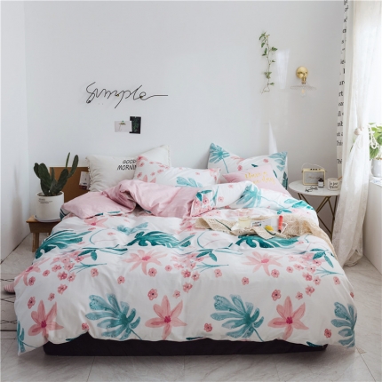 91家纺网 家纺一手货源 找家纺 （总）艾佳 全棉13372春夏简约爆款四件套床单款