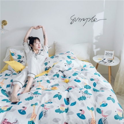 91家纺网 家纺一手货源 找家纺 （总）艾佳 全棉13372春夏简约爆款四件套床单款