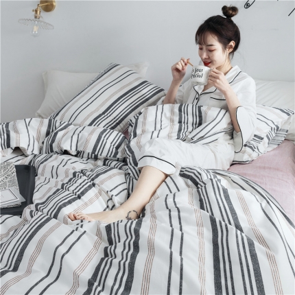 91家纺网 家纺一手货源 找家纺 （总）艾佳 全棉13372春夏简约爆款四件套床单款