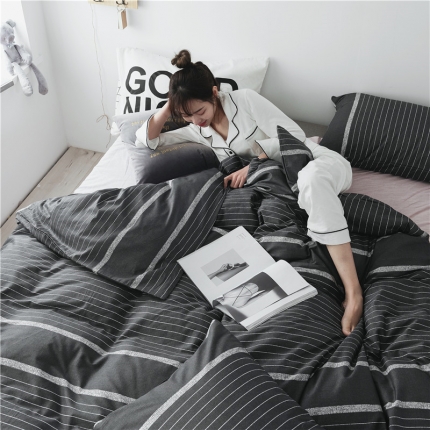 91家纺网 家纺一手货源 找家纺 （总）艾佳 全棉13372春夏简约爆款四件套床单款