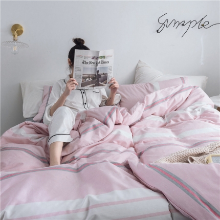 91家纺网 家纺一手货源 找家纺 （总）艾佳 全棉13372春夏简约爆款四件套床单款